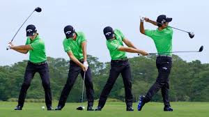 “Golfer practicing step-by-step sequence to fix golf swing mechanics without lessons in 7 days.”
