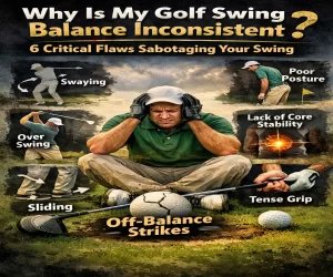 why is my golf swing balance inconsistent example with golfer losing balance during swing