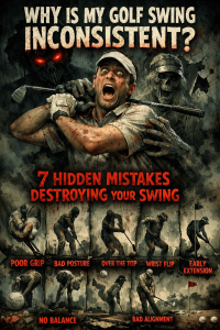 why is my golf swing inconsistent illustration showing 7 hidden mistakes destroying golf swing