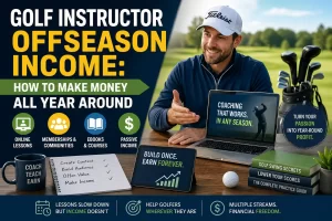 Golf instructor offseason income strategies to make money year round through online coaching and passive income