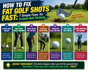How to fix fat golf shots fast with proper ball striking and clean contact drill