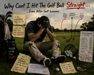 frustrated golfer struggling why cant i hit the golf ball straight after lessons