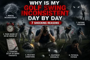 Why is my golf swing inconsistent day by day frustrated golfer struggling with swing mechanics