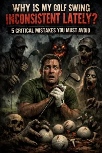 Why is my golf swing inconsistent lately frustrated golfer struggling with poor swing consistency