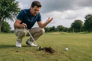 Why is my golf swing inconsistent with irons frustrated golfer after fat iron shot