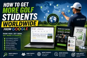 Professional golf instructor showing how to get golf students worldwide from Google using SEO and online coaching