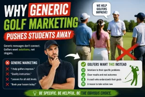 Why generic golf marketing pushes students away and why am I struggling to get golf students as a golf instructor