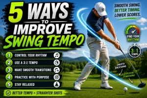 Best way to fix a slice in golf using alignment sticks to improve swing path.