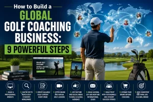 Professional golf instructor explaining how to build a global golf coaching business through online golf lessons and international coaching.