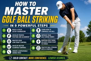 How to master golf ball striking with proper setup, balance, tempo, and solid iron contact