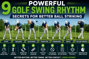 Golfer demonstrating smooth golf swing rhythm for better ball striking