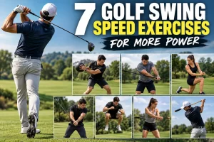 Golfer performing golf swing speed exercises to build power and increase clubhead speed