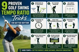 Golfer practicing golf swing tempo ratio for better rhythm and swing consistency