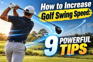 Golfer learning how to increase golf swing speed with improved rotation and swing mechanics